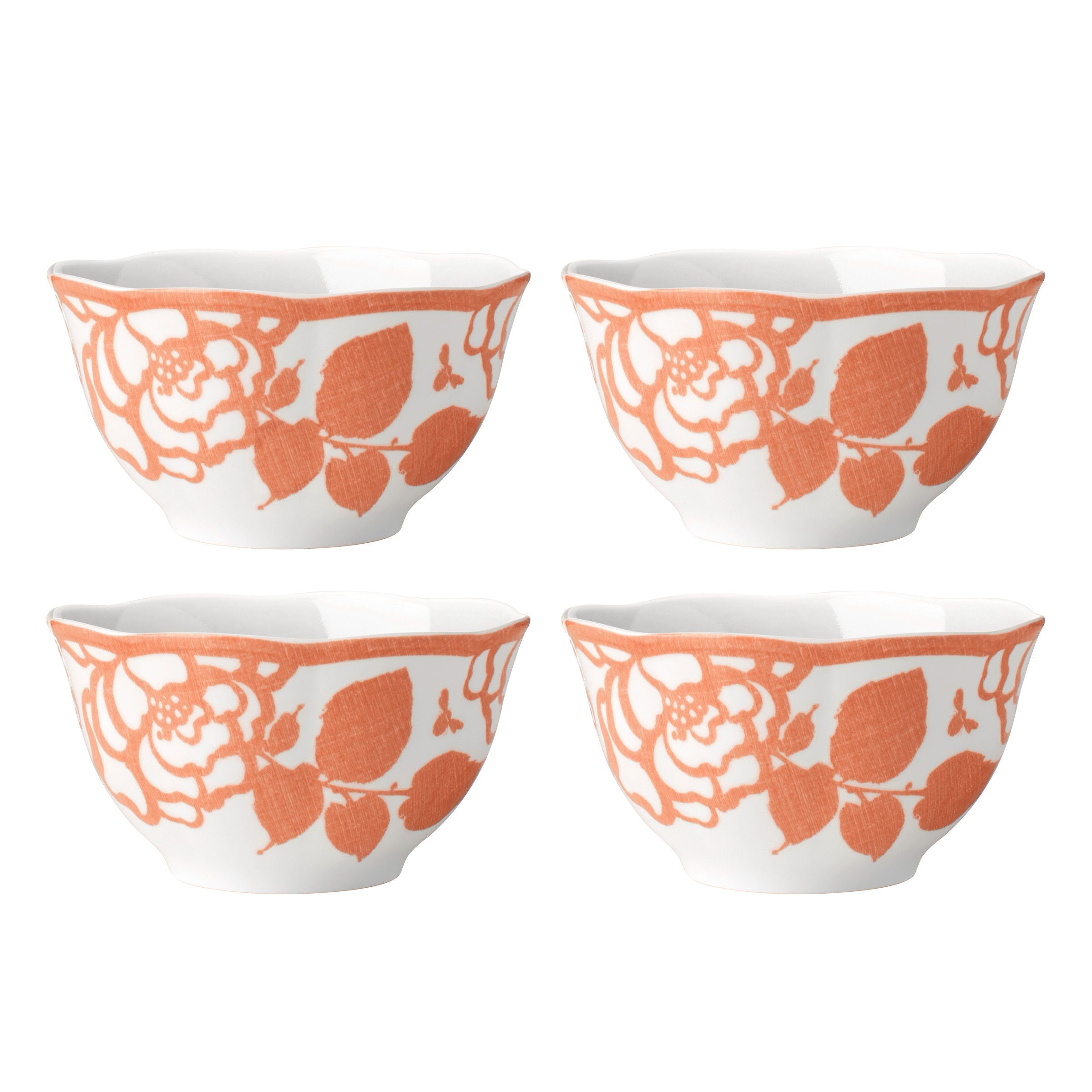  Lenox Butterfly Meadow Cottage Saffron Rice Bowls Set of 4 - White - Bonton