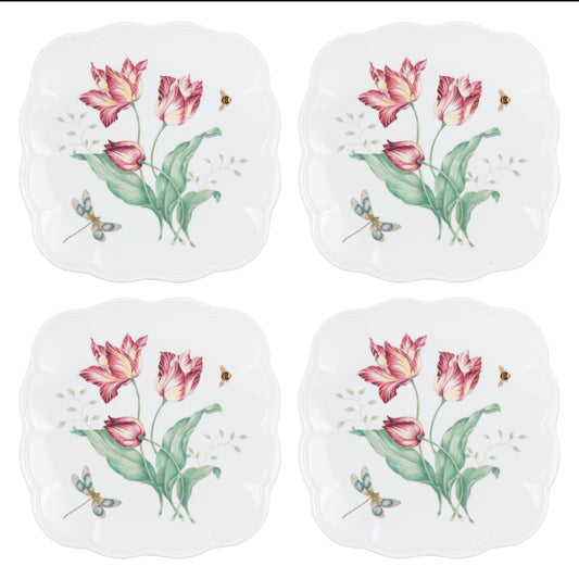 Butterfly Meadow Square Accent Plates Set of 4