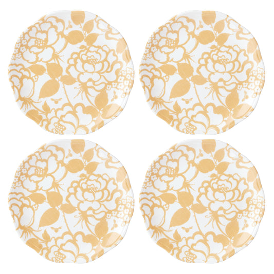 Butterfly Meadow Cottage Goldenrod Accent Plates Set of 4