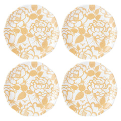 Butterfly Meadow Cottage Goldenrod Accent Plates Set of 4