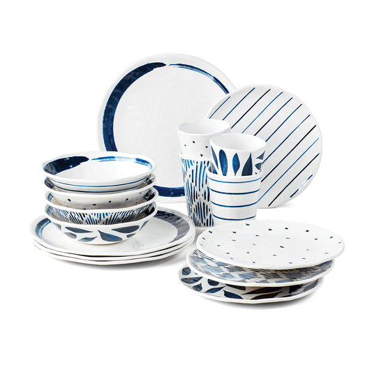 Blue Bay Melamine 16 Piece Dinnerware Set