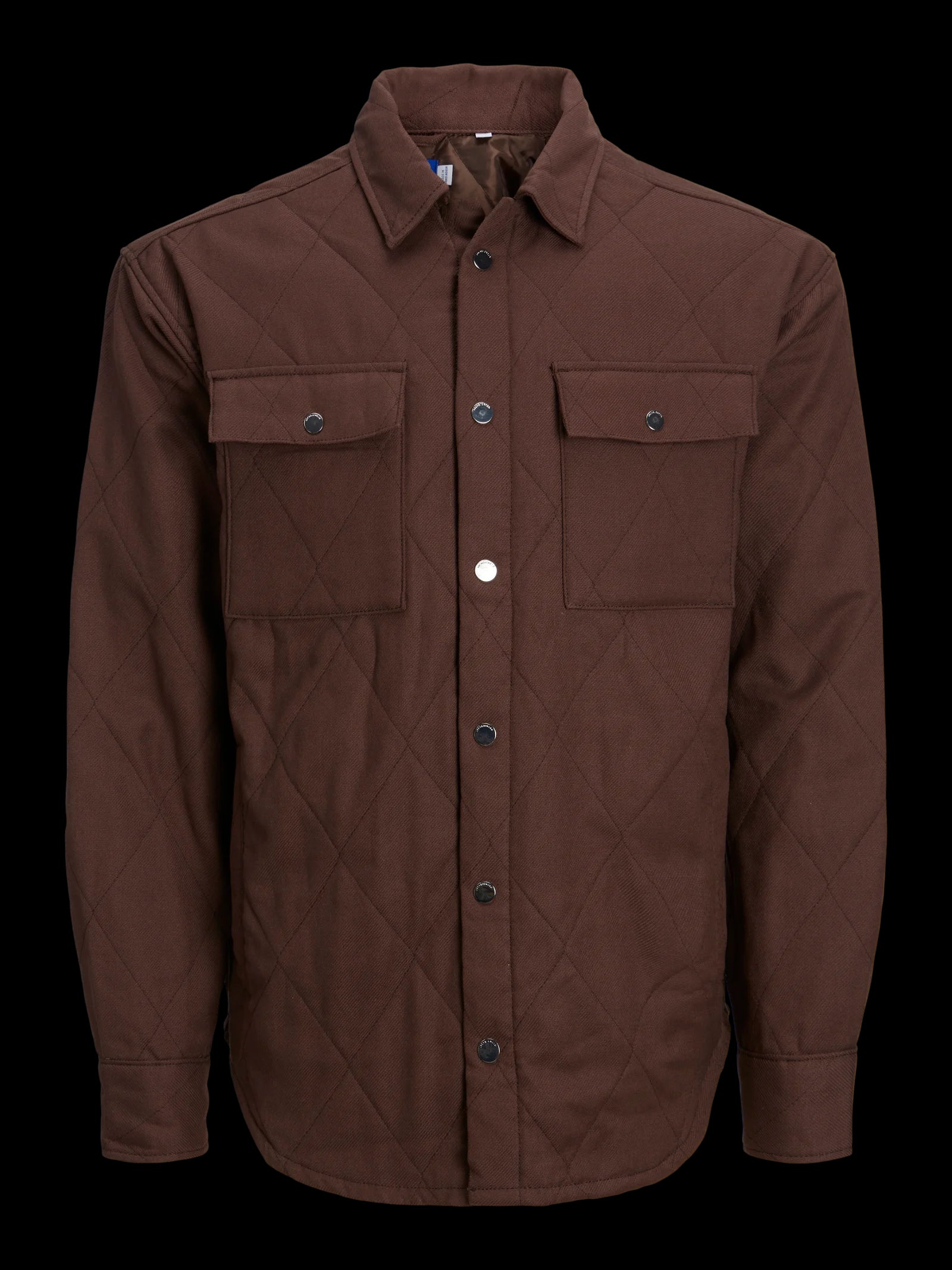  Jack & Jones Jornolan  Quilt Harlow Overshirt Ls - Seal Brown - Bonton