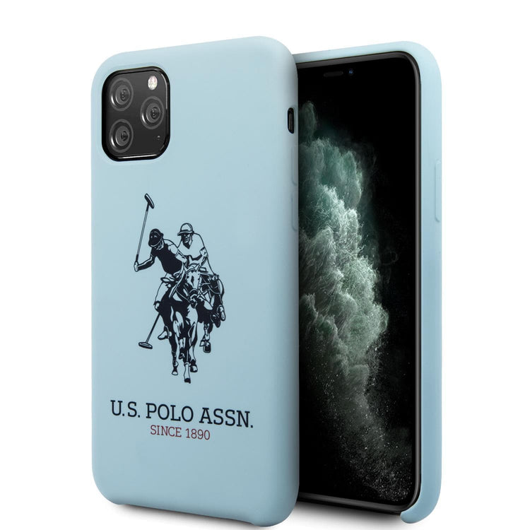 iPhone 11 Pro - Silicone Light Blue Big Horse Logo Print And Microfiber Interior - U.S. Polo Assn.
