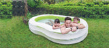 94.5" Green and White Inflatable Figure 8 Swimming Pool