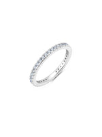 Clear Hand Set Cubic Zirconia Step Cut Eternity Band Engagement Ring Finished