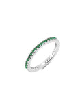 Emerald Hand Set Step Cut Eternity Band Engagment Ring Finished