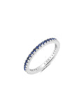 Sapphire Cubic Zirconia Step Cut Eternity Band Engagement Ring Finished