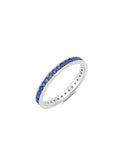 Sapphire Cubic Zirconia Eternity Band Engagement Ring Finished