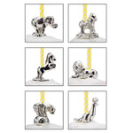 Happy Birthday Silver Plated Circus Candle Set