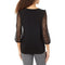 Pleat Neck Lace Sleeve Top Ity with Lace