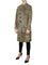 Nehru Collar Long Coat Animal Stretch Jacquard Knit