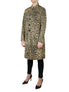  Kasper Nehru Collar Long Coat Animal Stretch Jacquard Knit - Doe Black - Bonton