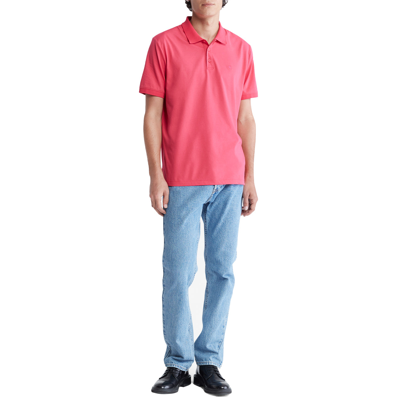  Calvin Klein Short Sleeves Smooth Cotton Solid - Pink Splendor - Bonton