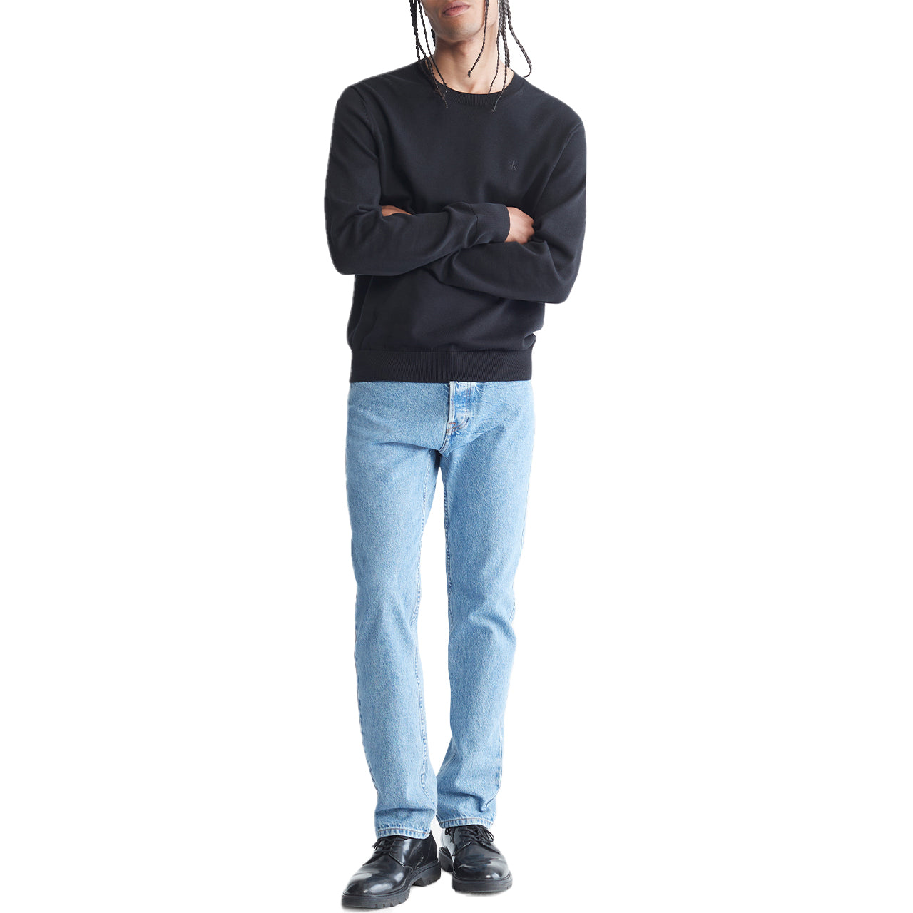  Calvin Klein Long Sleeves Supima Crew 1 - Black - Bonton