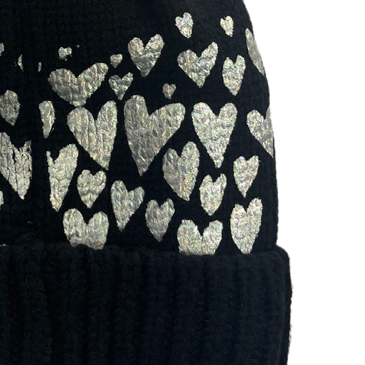  Heart Pom Beanie - Black - Bonton