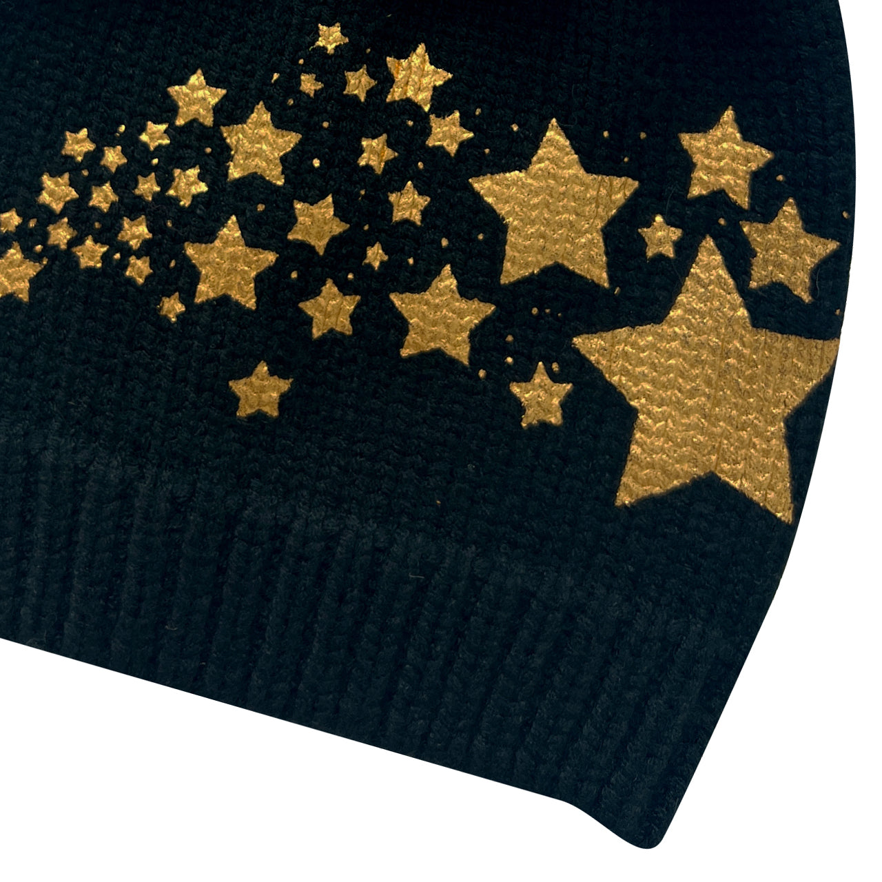  Scattered Stars Pom Beanie - Black - Bonton