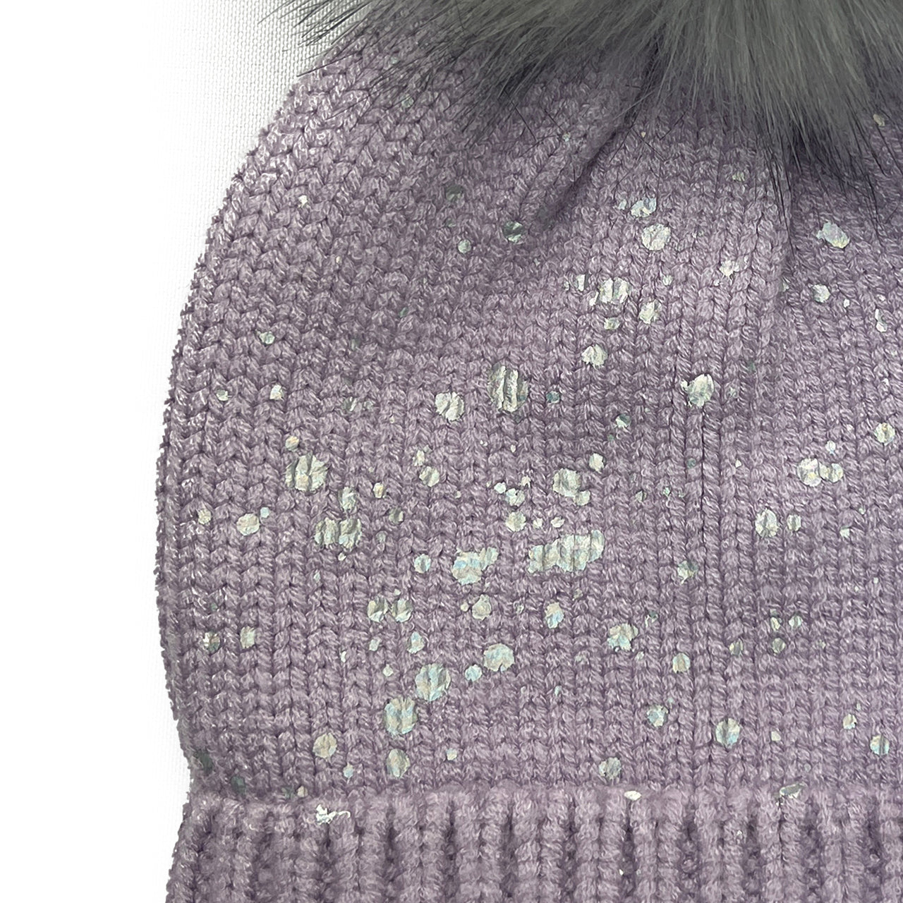  Paint Splatter Pom Beanie - Lilac - Bonton