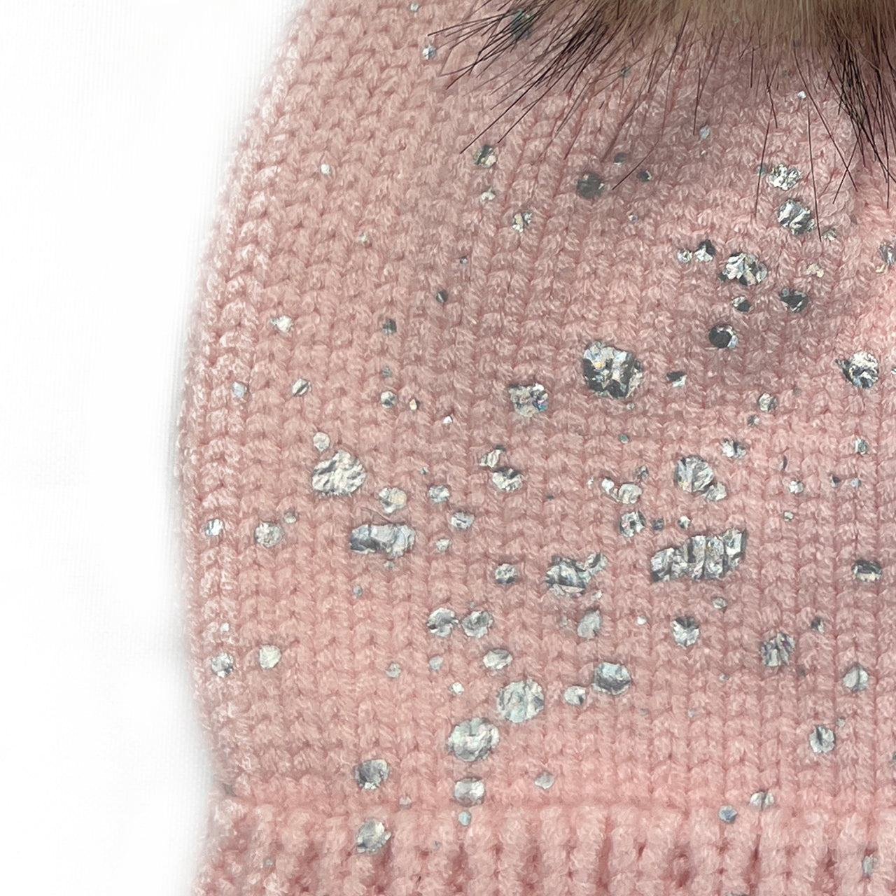  Paint Splatter Pom Beanie - Pink - Bonton