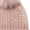 Scattered Pearl Faux Fur Pom Beanie