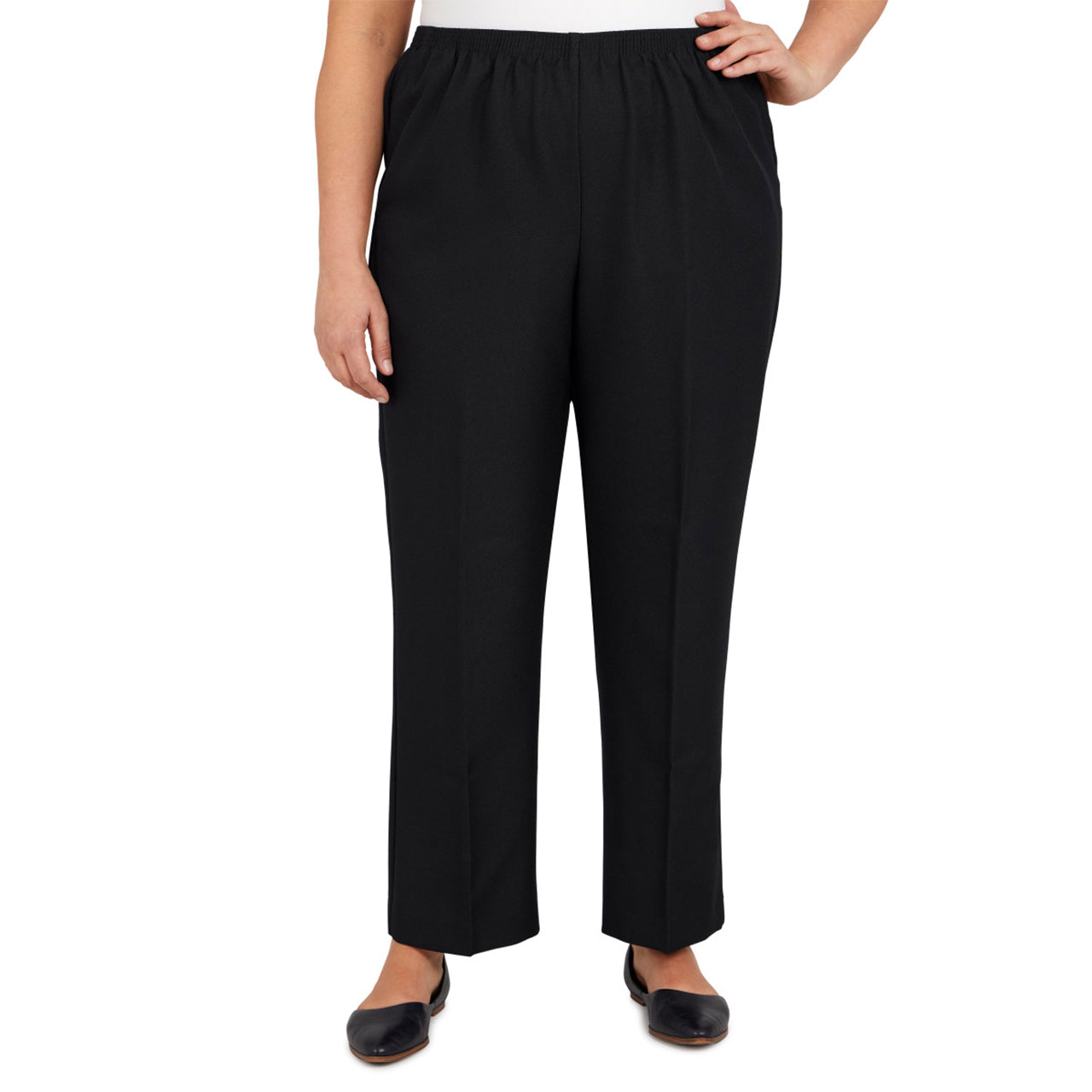  Alfred Dunner Plus Proportioned Short Pant - Navy - Bonton