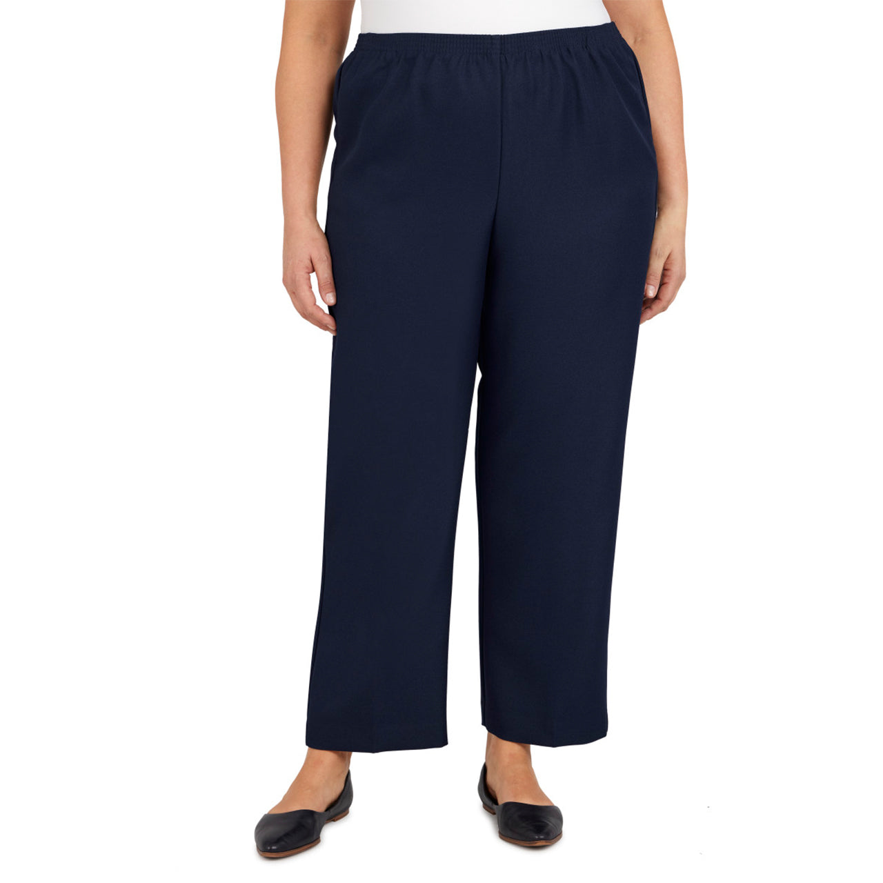  Alfred Dunner Plus Proportioned Short Pant - Navy - Bonton