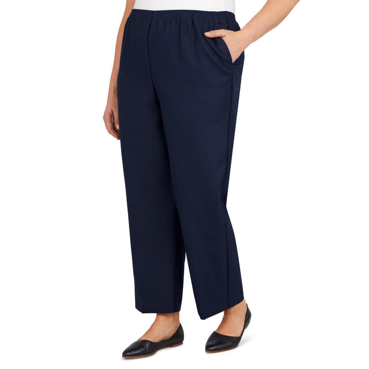  Alfred Dunner Plus Proportioned Short Pant - Navy - Bonton