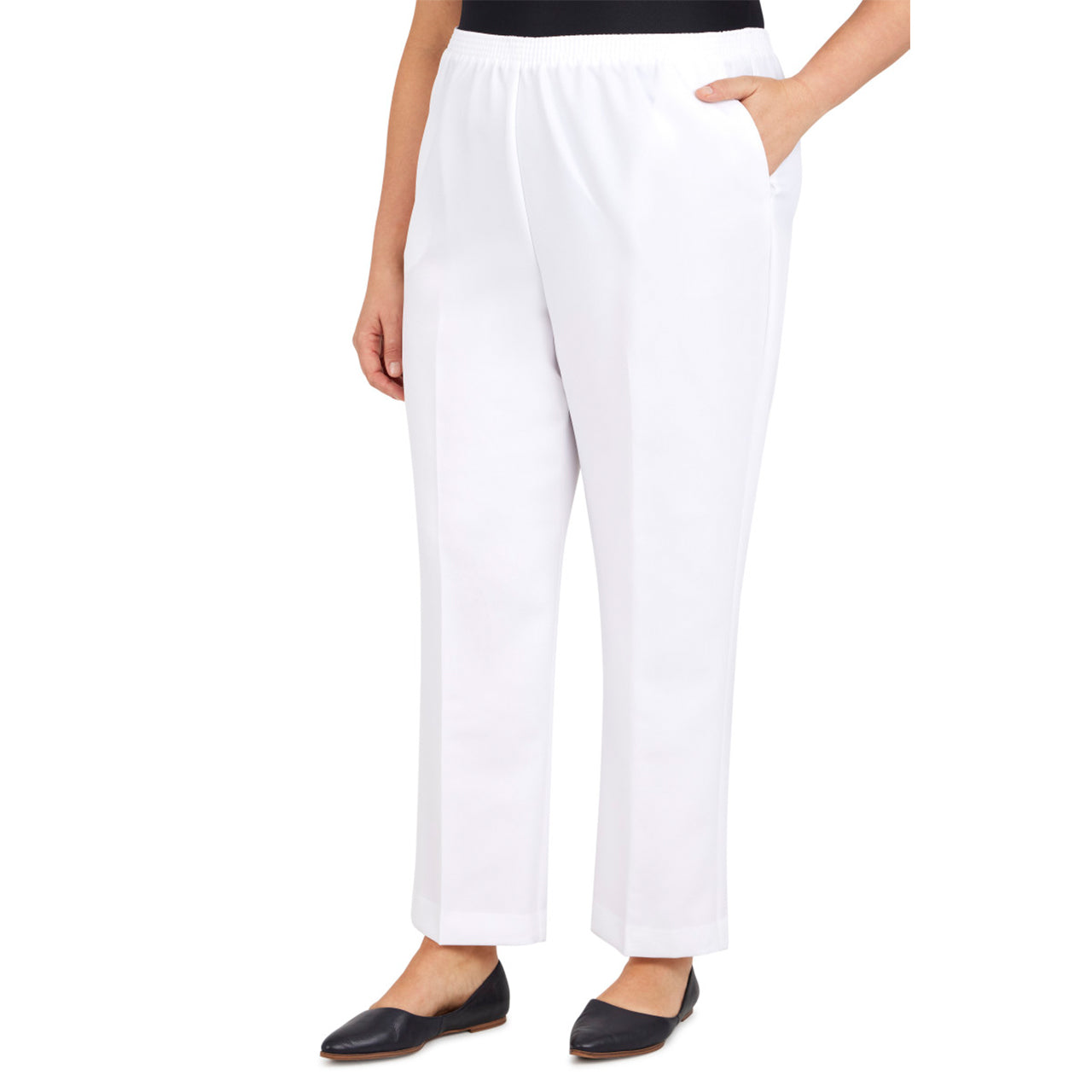  Alfred Dunner Plus Proportioned Short Pant - Navy - Bonton