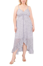 Plus Size High Low Tank Smocked Dress With Ruffle