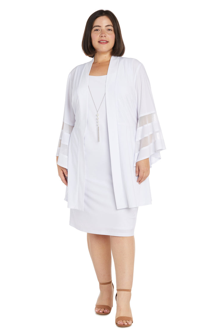 White dress with clearance jacket plus size