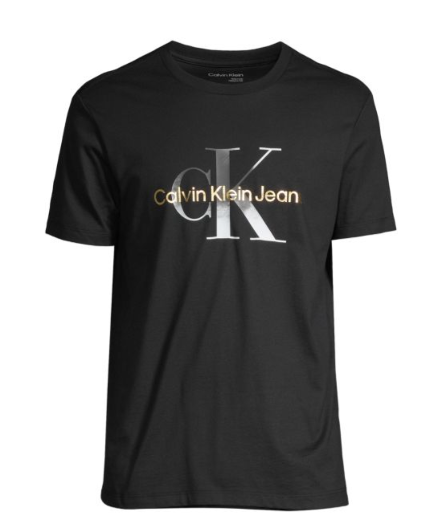  Calvin Klein Short Sleeves Gradient Monogram Tee - Black Beauty - Bonton