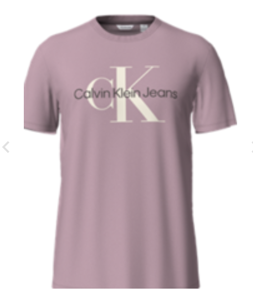  Calvin Klein Short Sleeves Monogram Crew - Lilas - Bonton