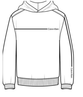  Calvin Klein Iconic Line Graph Hoodie - Brilliant White - Bonton