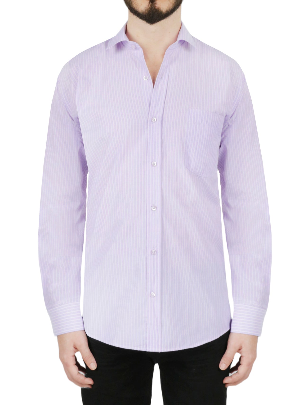  Purple Striped Dress Shirt - Purple - Bonton