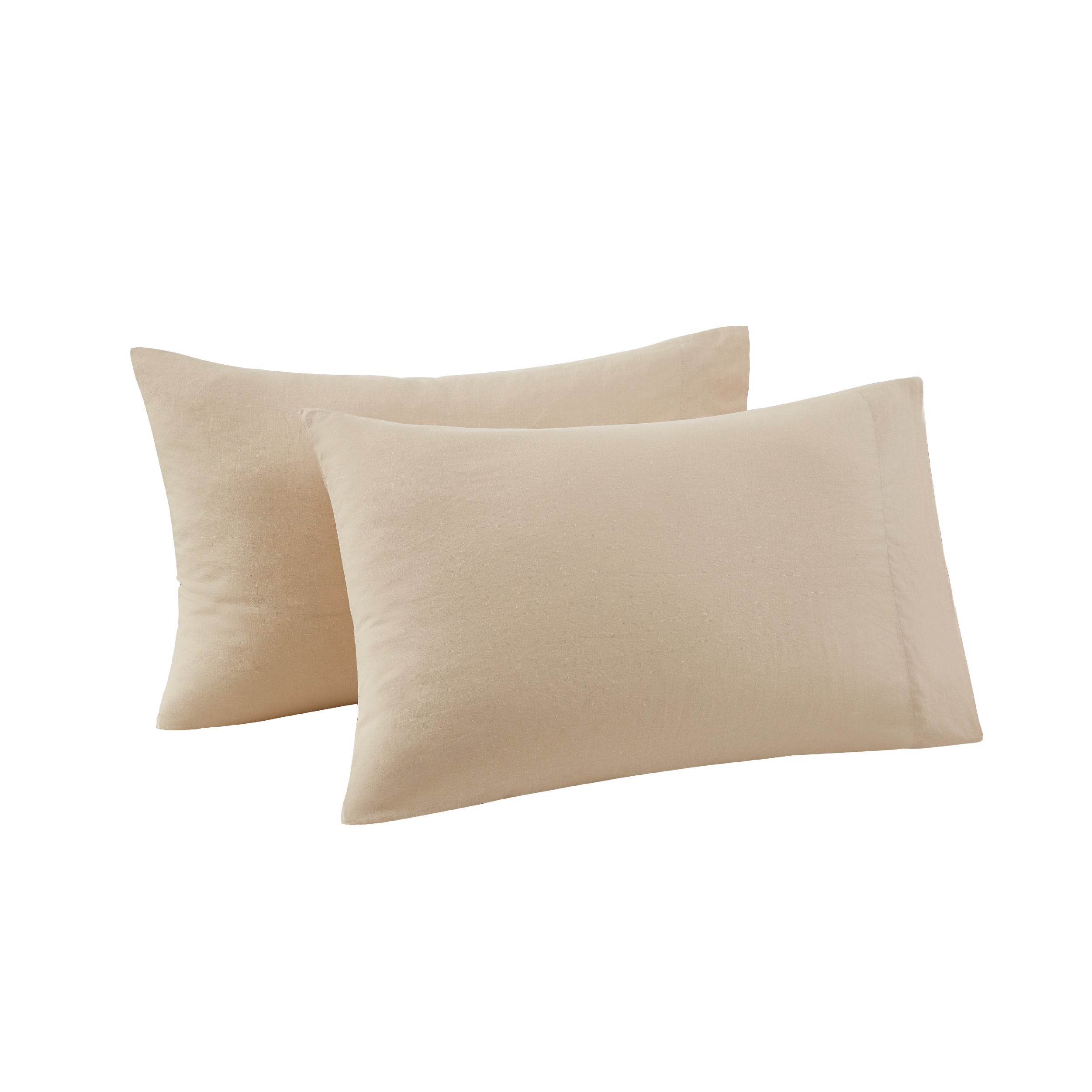  Frye Cotton Linen Blend Pillowcase Pair - Beige - Bonton