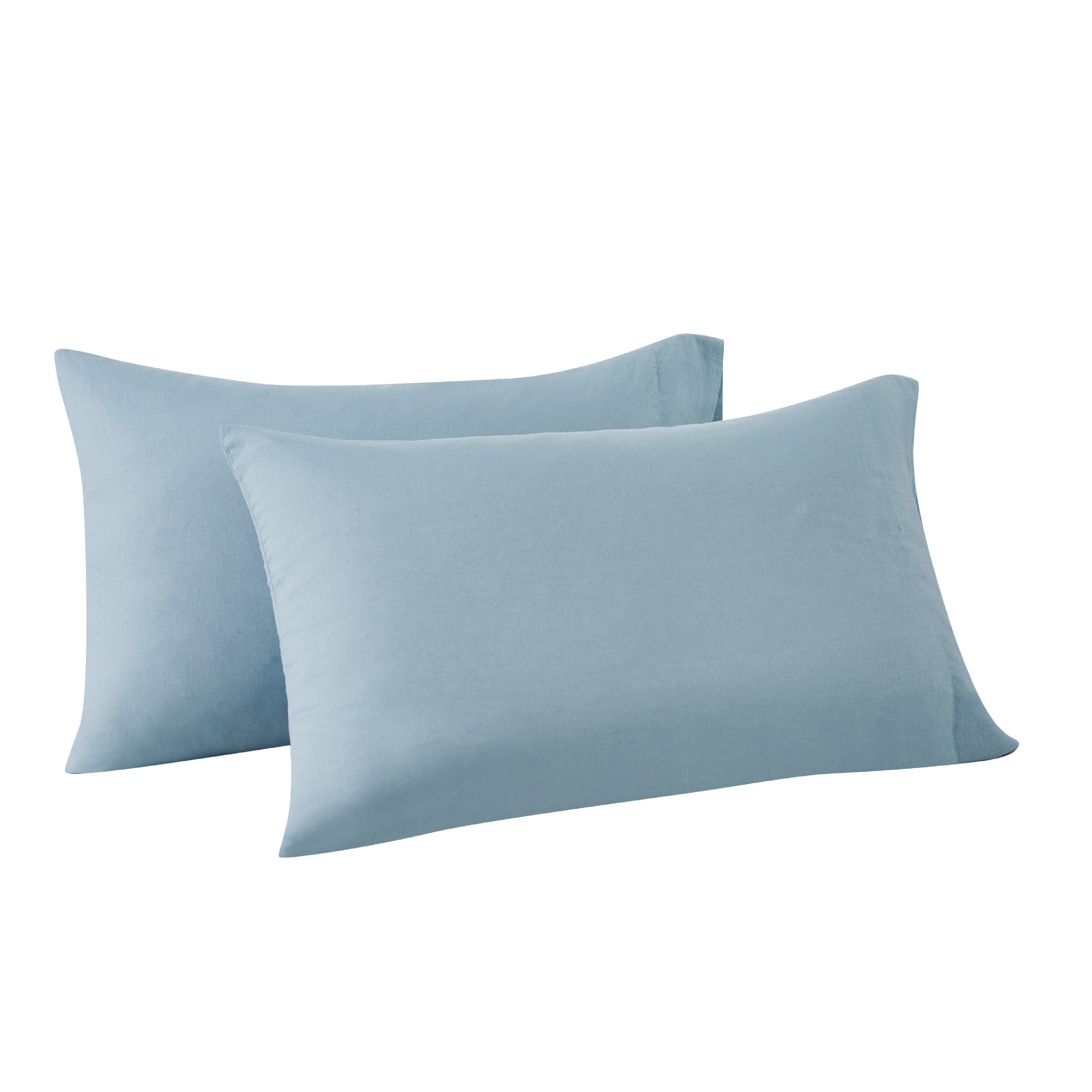  Frye Cotton Linen Blend Pillowcase Pair - Light Blue - Bonton