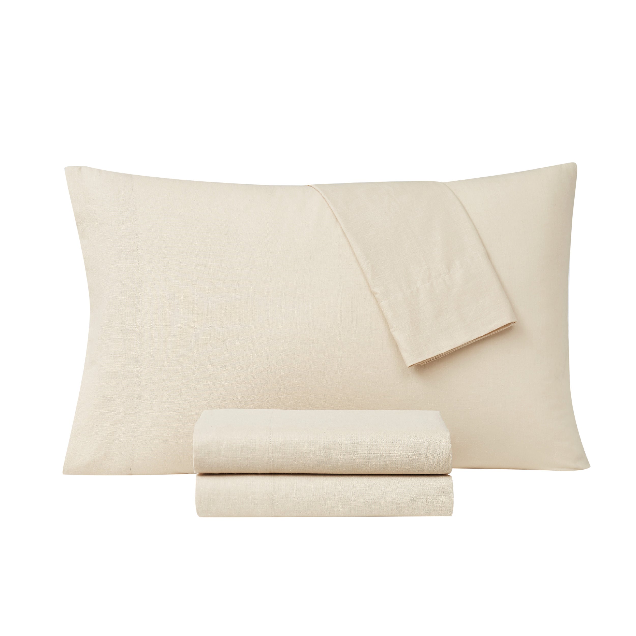  Frye Cotton Linen Blend Sheet Set - Beige - Bonton