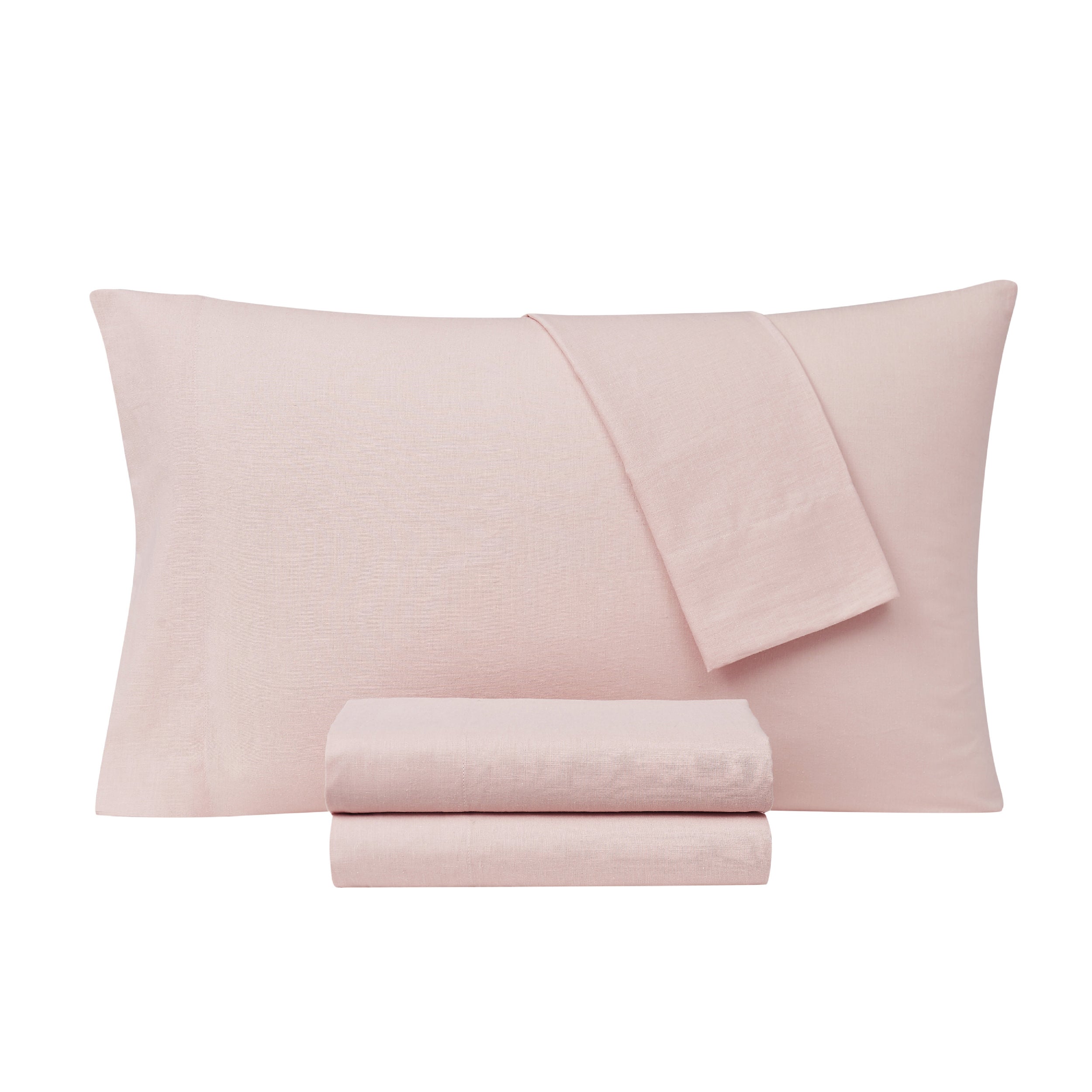  Frye Cotton Linen Blend Sheet Set - Blush - Bonton