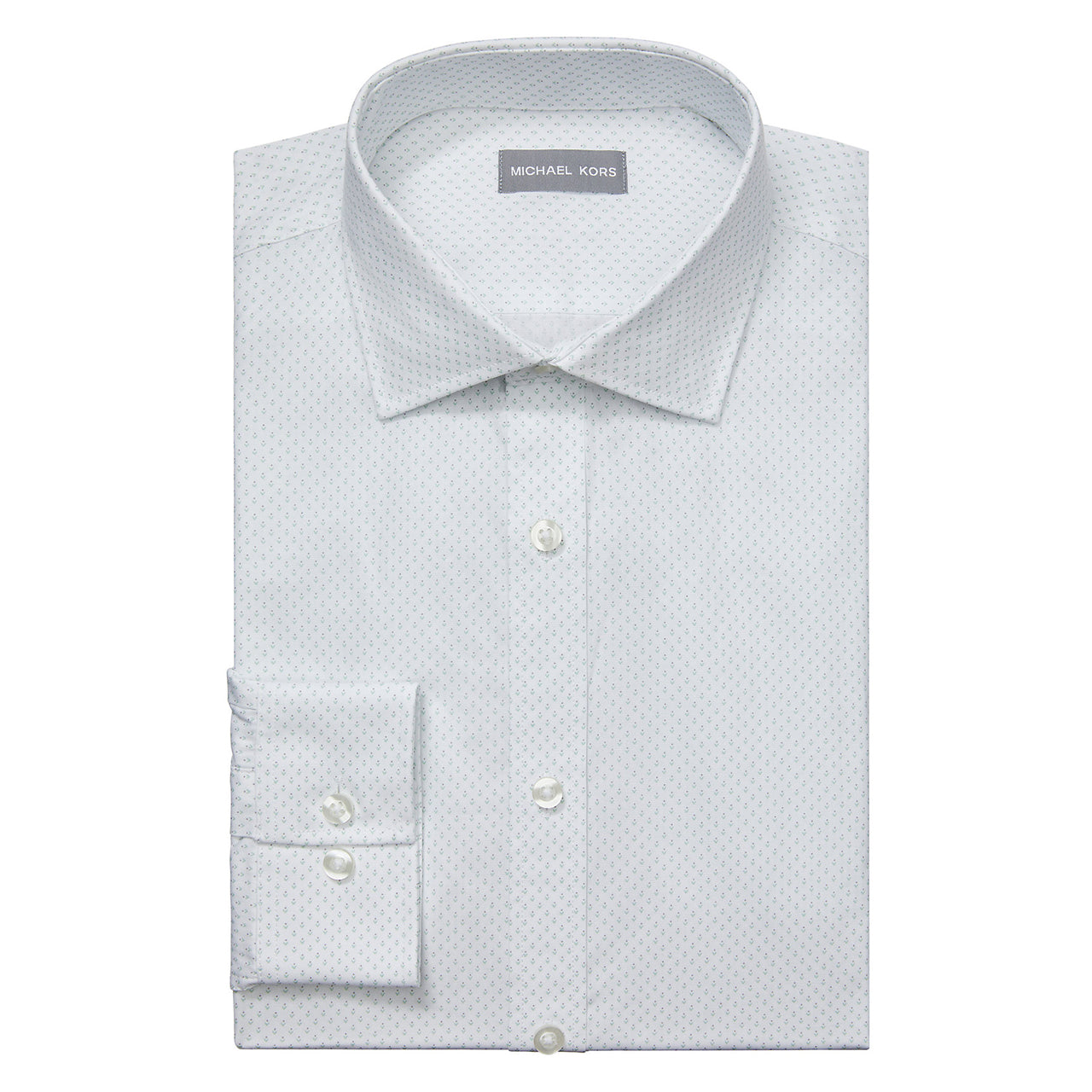  Michael Kors Michael Kors Slim Fit Mod Print Dress Shirt - Pale Emerald - Bonton