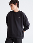  Calvin Klein Long Sleeves Archive Logo Fleece Crewneck - Black Beauty - Bonton