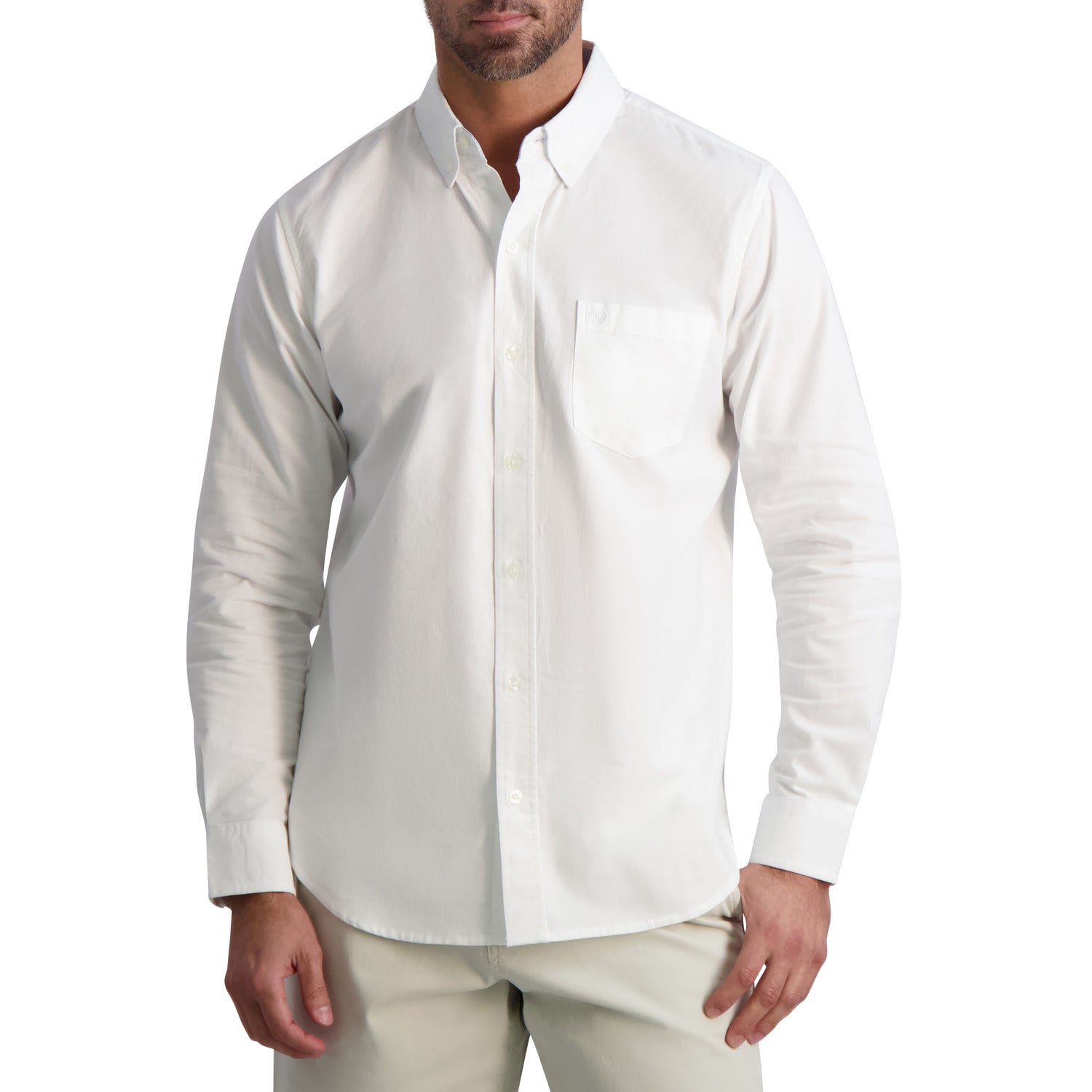  Chaps Chaps Men's Long Sleeve Oxford ButtonUp Shirt - White - Bonton