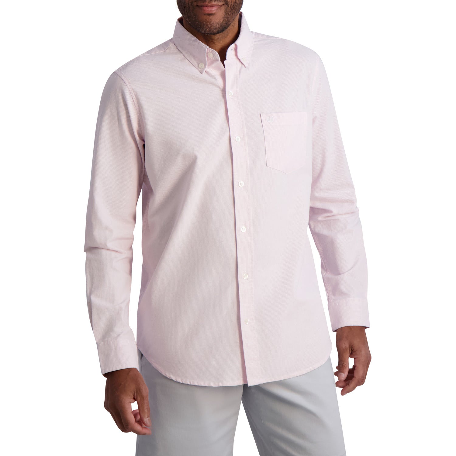  Chaps Chaps Men's Long Sleeve Oxford ButtonUp Shirt - Candy Pink - Bonton