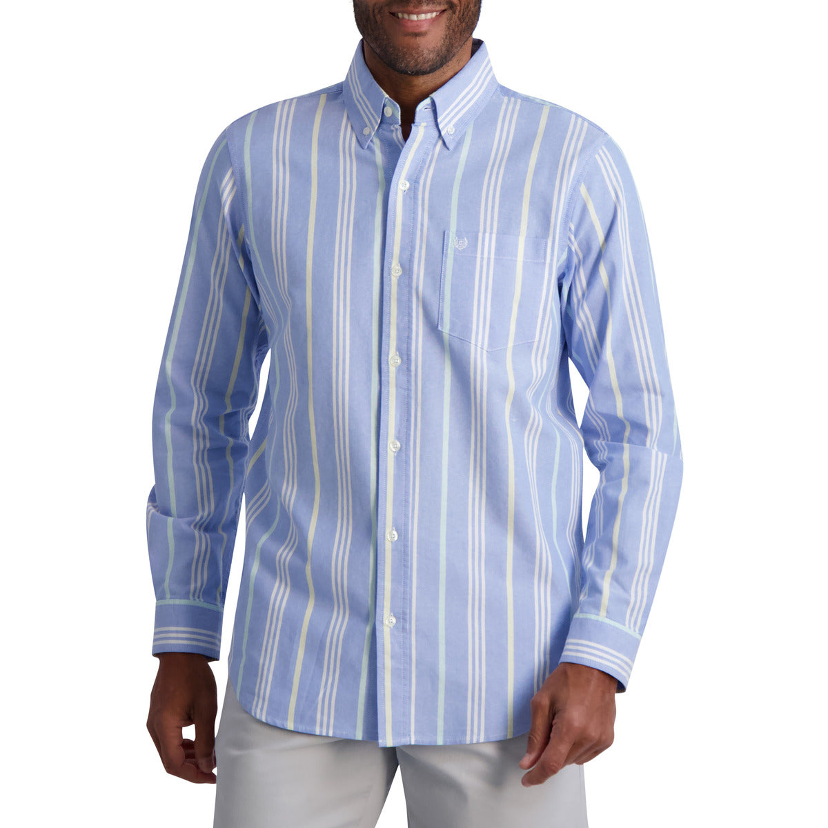  Chaps Chaps Men's Long Sleeve Oxford ButtonUp Shirt - Marina Blue - Bonton