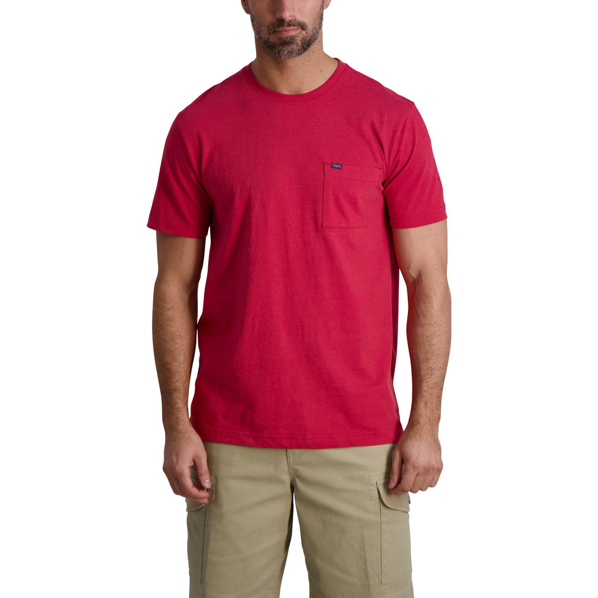  Chaps Chaps Men's Short Sleeve Crewneck Pocket Tee - Chaps Red - Bonton