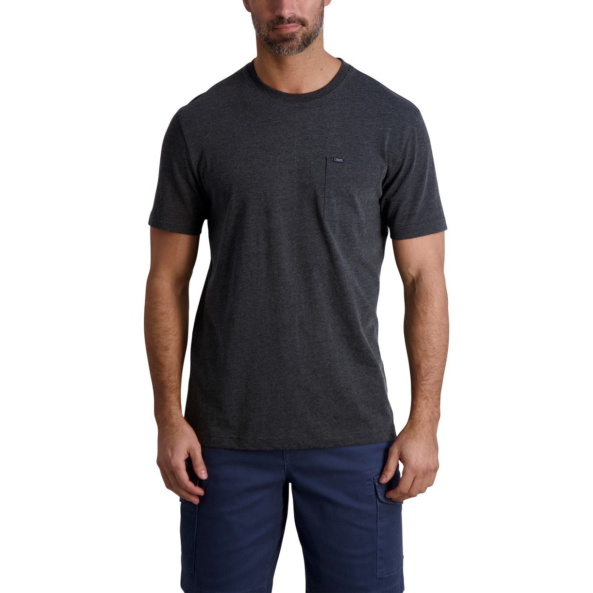  Chaps Chaps Men's Short Sleeve Crewneck Pocket Tee - American Black - Bonton