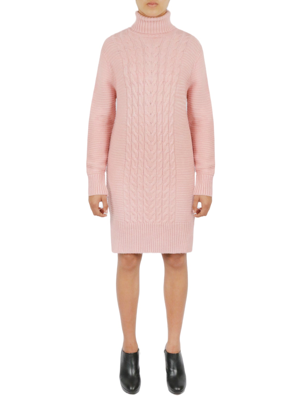  Turtleneck Sweater Dress - Powder - Bonton