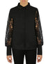  Miss Selen Cutout Sleeve Button Down - Black - Bonton