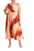  Donna Morgan Pleated Maxi Dress - Plus - Creme Rust - Bonton