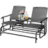  Patio Double Glider 2 Person Loveseat - Gray - Bonton