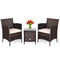 3 Piece PE Rattan Chair Set with Table