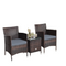 3 Piece PE Rattan Chair Set with Table